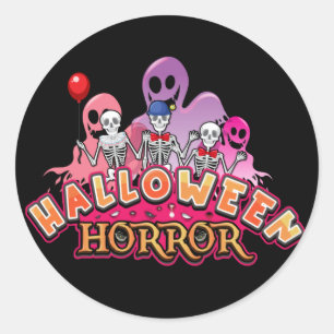 Sticker Rond Halloween Clowns effrayants Horreur