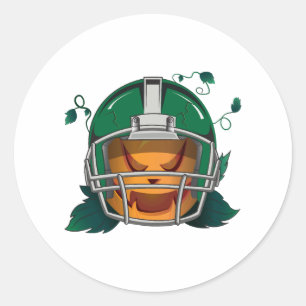 Sticker Rond Halloween de football citrouille