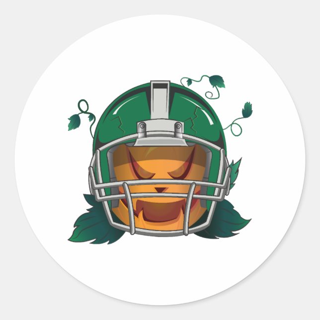 Sticker Rond Halloween de football citrouille (Devant)