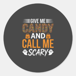 Sticker Rond Halloween Donnez-moi des bonbons et appelez-moi ef
