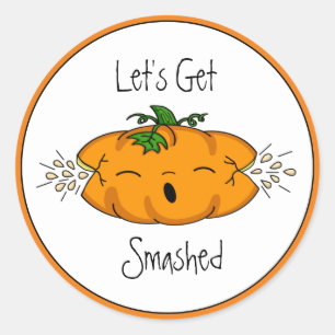 Sticker Rond Halloween drôle Sommes-nous détruits CITROUILL