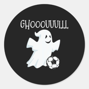 Sticker Rond Halloween du football fantôme