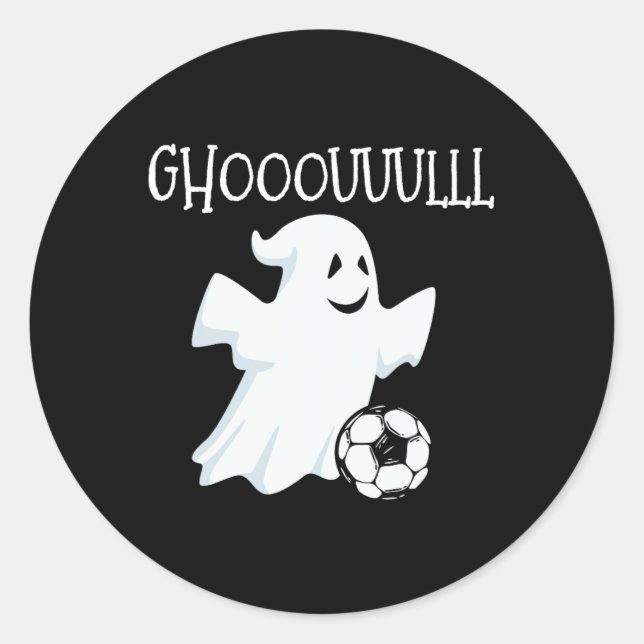 Sticker Rond Halloween du football fantôme (Devant)