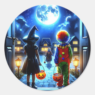 Sticker Rond Halloween Éffrayant