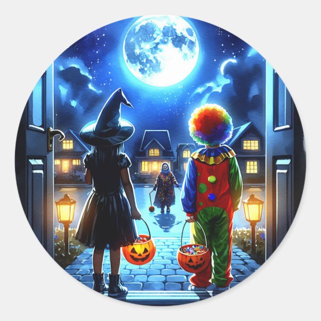 Sticker Rond Halloween Éffrayant (Devant)