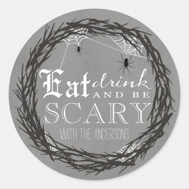 Sticker rond Halloween effrayant (Devant)