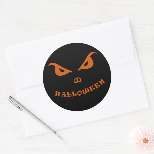 Sticker Rond Halloween éffrayant effrayant visage (Enveloppe)