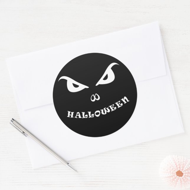 Sticker Rond Halloween éffrayant effrayant visage (Enveloppe)