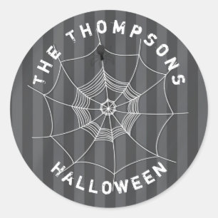 Sticker Rond Halloween Éffrayant Spider Web personnalisé