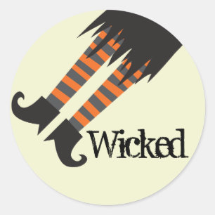 Sticker Rond Halloween en sorcière