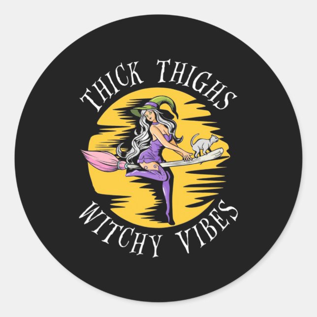 Sticker Rond Halloween épais cuisses Vibes de cuisine (Devant)