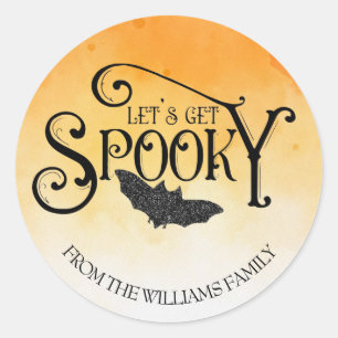 Sticker Rond Halloween Étincelant et Effrayant