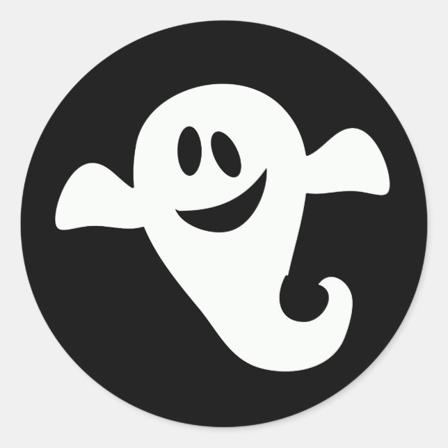 Sticker Rond Halloween fantôme convivial (Devant)
