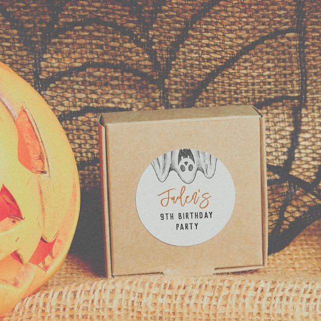 Sticker Rond Halloween Fantômes Spooktacular Anniversaire Fête  (Créateur téléchargé)