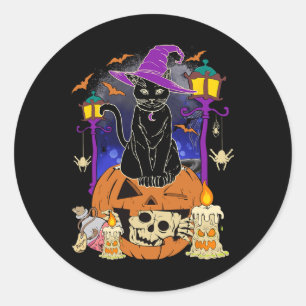 Sticker Rond Halloween Femmes Hommes Enfants Halloween Pompe de