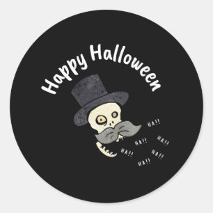 Sticker Rond Halloween Floral Sugar Skull