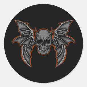 Sticker Rond Halloween Floral Sugar Skull