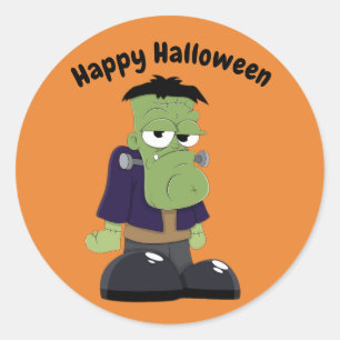 Sticker Rond Halloween Frankenstein