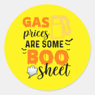Sticker Rond Halloween Gas Prices Are Some Boo Birthday