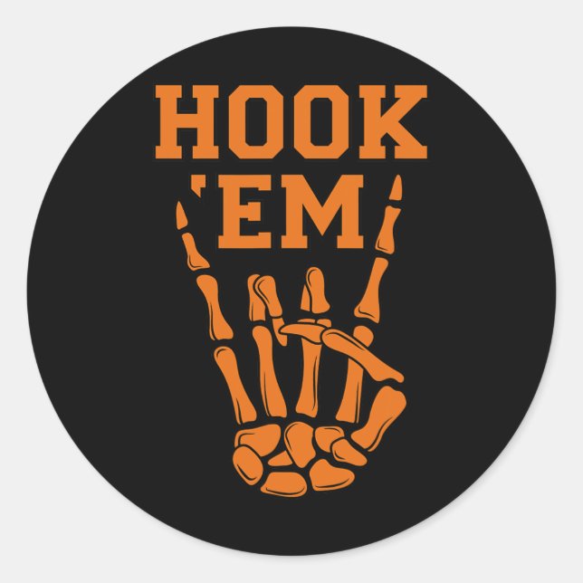 Sticker Rond Halloween Halloween squelette (Devant)
