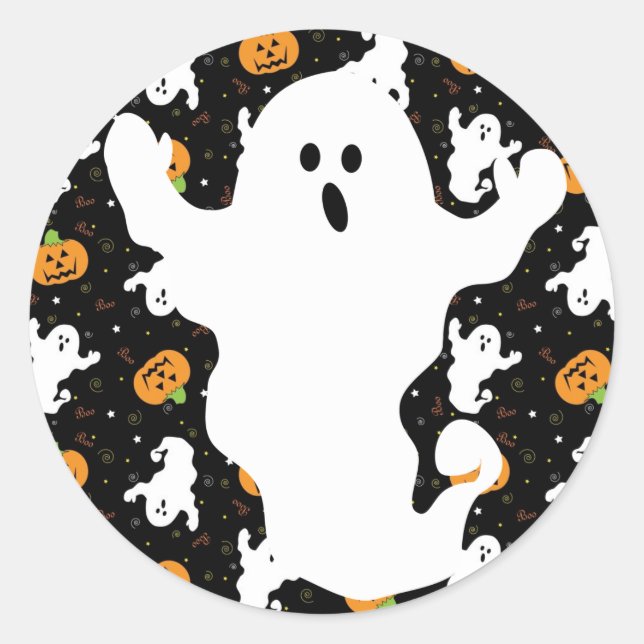 Sticker Rond Halloween huent l'autocollant (Devant)