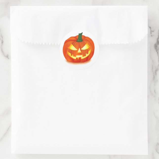 Sticker Rond Halloween Jack-O-Lantern (Sac)