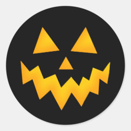 Sticker Rond Halloween Jack-o'-lantern