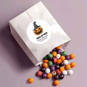 Sticker Rond Halloween Jack-o'-lanternes - Conception de Trick 