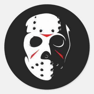 Sticker Rond Halloween Jason Hockey Mask Vendredi 13