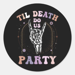 Sticker Rond Halloween Jusqu'à Ce Que La Mort Nous Sépare Retro