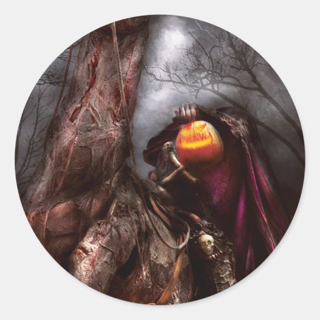 Sticker Rond Halloween - Le cavalier sans tête (Devant)