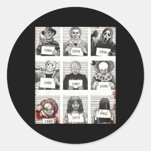 Sticker Rond Halloween légendes Déplaisantes tueur Musiques Hor