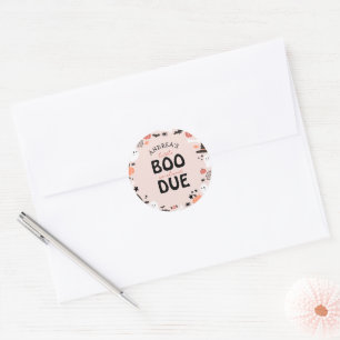 Sticker Rond Halloween Little Boo est presque dû Baby shower