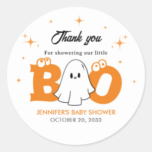 Sticker Rond Halloween Little Neutral Boy Baby shower Merci