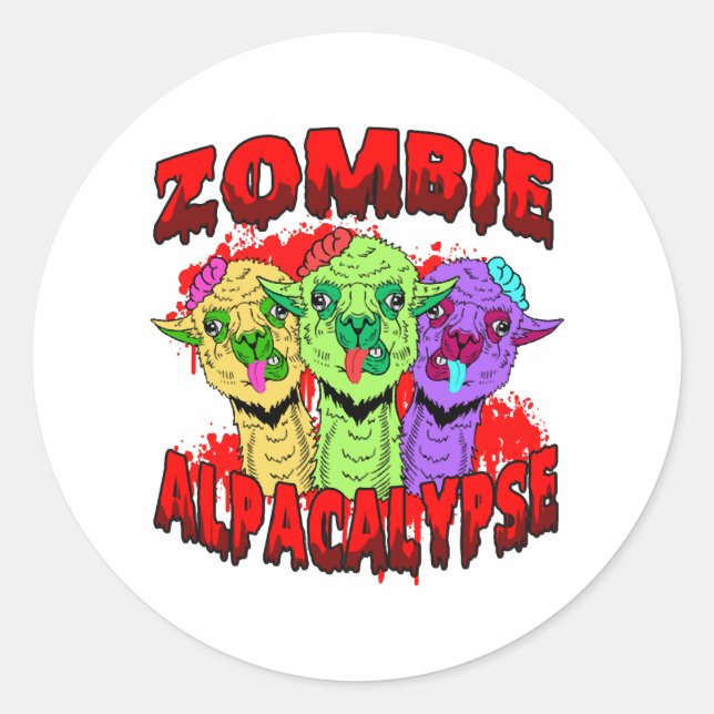 Sticker Rond Halloween Llama Alpaca Funny Lama Glama Cool Cadea (Devant)