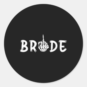 Sticker Rond Halloween mariée Mariage Groom Skeleton jusqu'à la