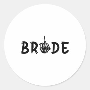 Sticker Rond Halloween mariée Mariage Groom Skeleton jusqu'à la