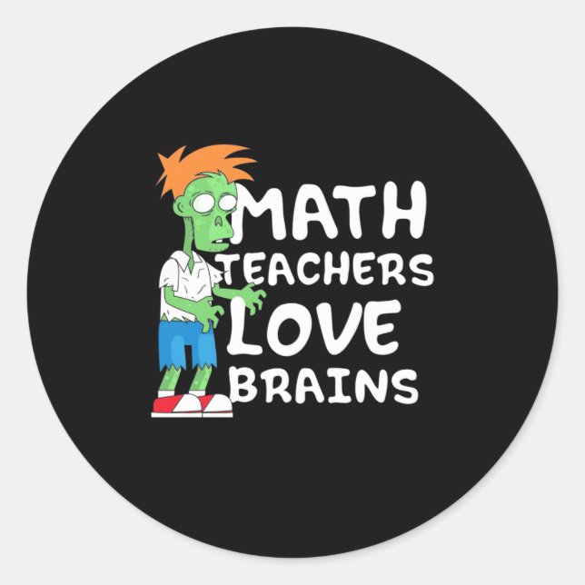 Sticker Rond Halloween Math enseignant amour (Devant)