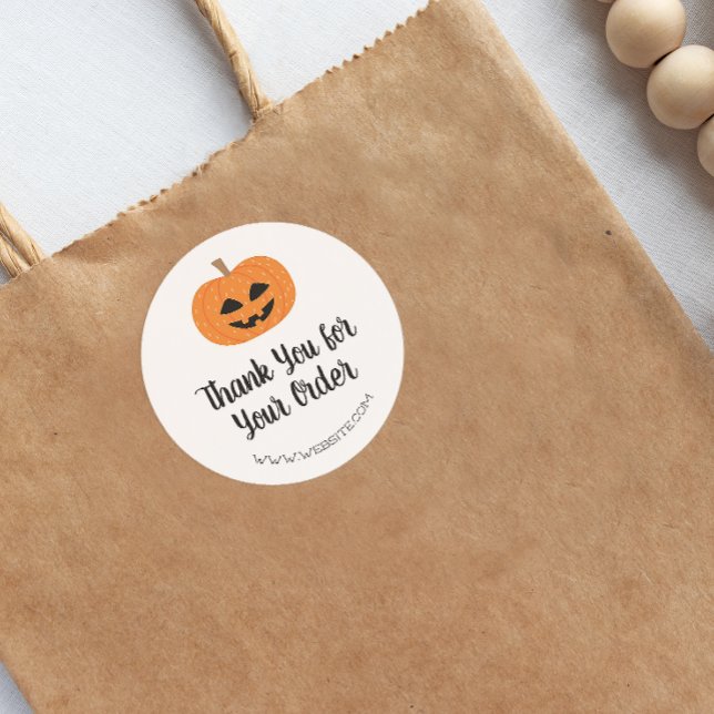 Sticker Rond Halloween Merci pour votre commande ( Add a little Halloween fun to your packages with this order thank you sticker.)