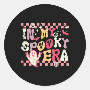 Sticker Rond Halloween Mon Éffrayante époque Retro Costume Supe