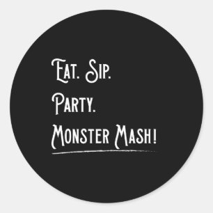 Sticker Rond Halloween Monster Mash