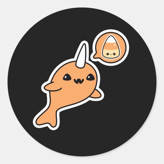 Sticker Rond Halloween Narwhal (Devant)
