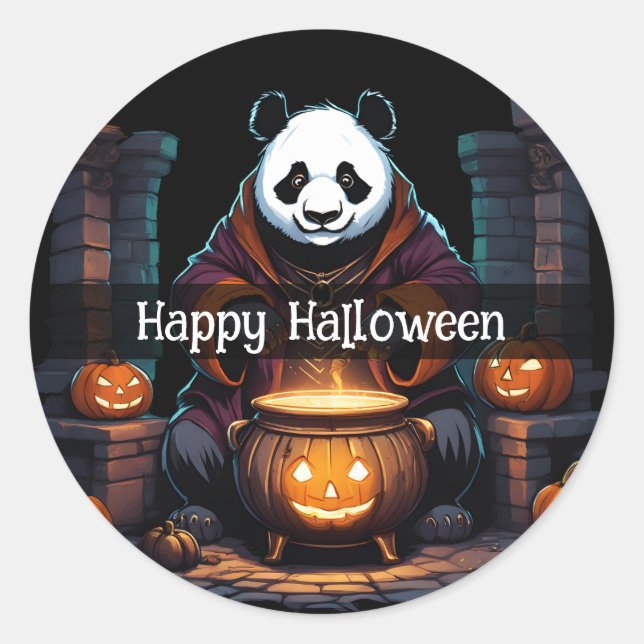Sticker Rond Halloween Panda (Devant)