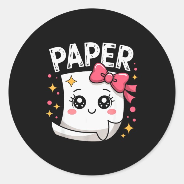 Sticker Rond Halloween Paper Scissors Rock Matching Cute Paper  (Devant)