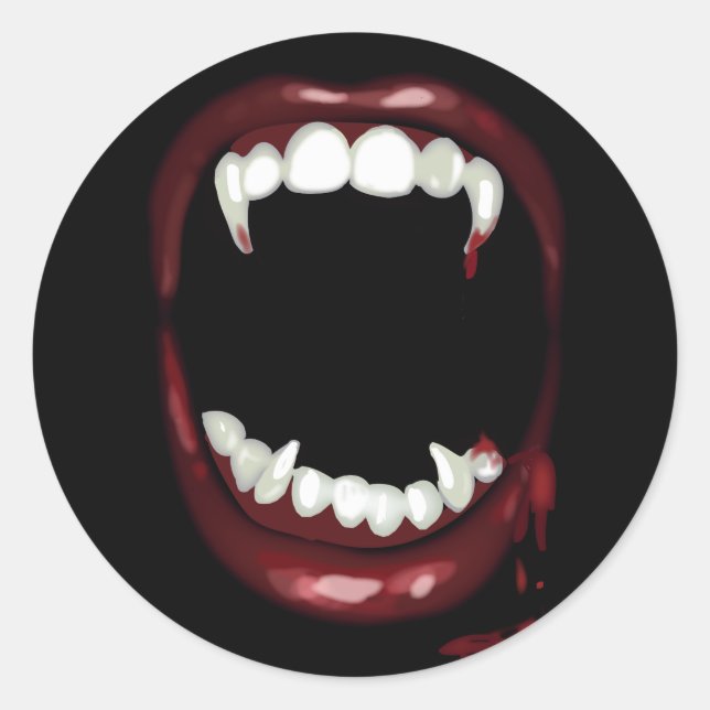 Sticker Rond halloween parti gothique Fangs Vampire (Devant)