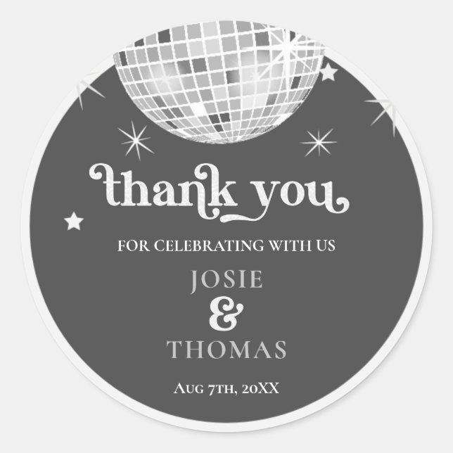 Sticker Rond Halloween Retro Disco Spiders & Disco Ball Mariage (Devant)