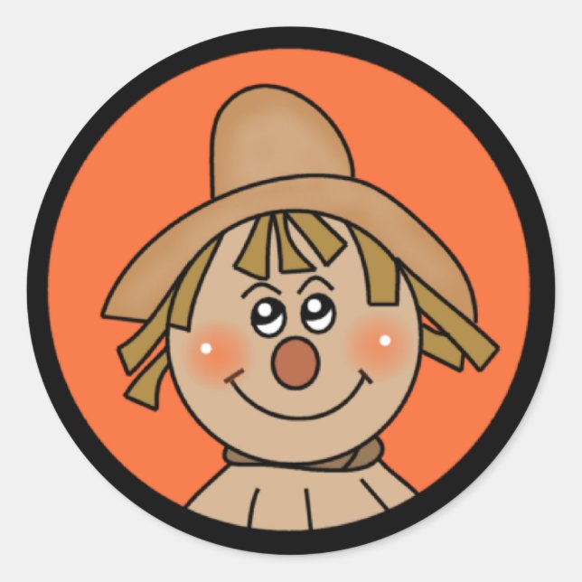 Sticker Rond Halloween Scarecrow (Devant)