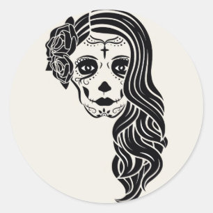 Sticker rond Halloween Skull Classic