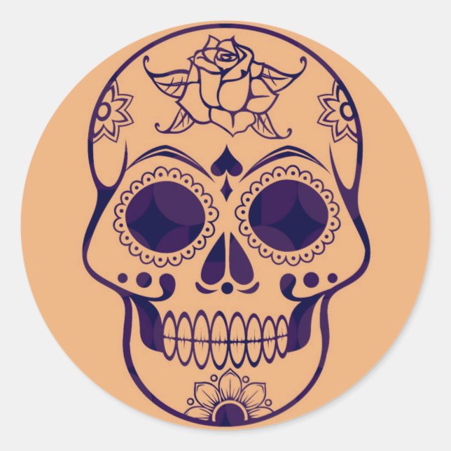 Sticker rond Halloween Skull Classic (Devant)