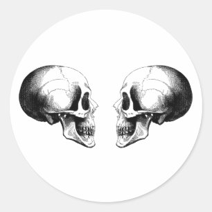 Sticker rond Halloween Skuls
